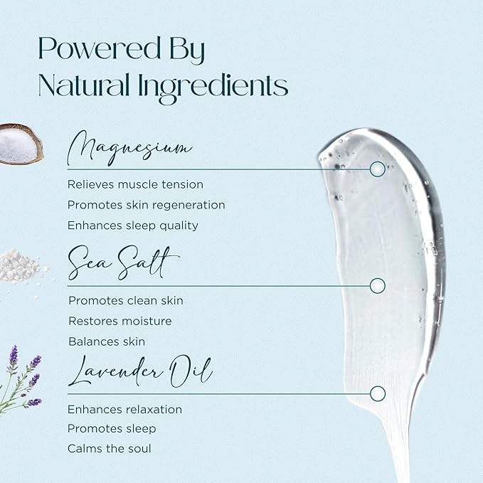 Ocean Soothe Flare Relief Bath Soak with Highly Concentrated Pure Magnesium Salts and Lavender Oil to Help Relieve Problematic and Dry Skin, Safe for Sensitive Skin, 500mL