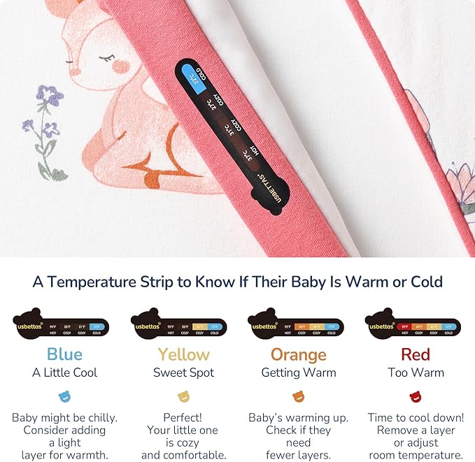 1.0 Tog 2.5 Tog Baby Sleep Sack, 100% Cotton Baby Sleeping Bag 3-24M, 2-Way Zipper Baby Wearable Blanket