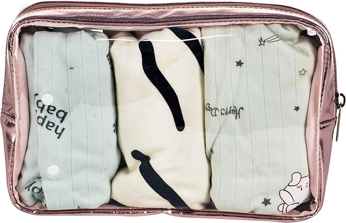 TSA Approved 5-Piece Diaper Bag Organizer Pouch Set Clear Waterproof TPU Kids Toiletry Storage Set Travel Packing Clutch Cube Bags for Baby Nursing