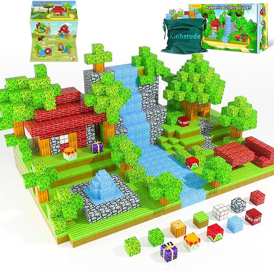 Magnetic Blocks - 120PCS Magnetic Building Blocks Toys,Toddler Montessori Game Creative Construction Toys for Boys Girls,Magnet Tiles Cubes STEM Sensory Toys Birthday Gift for Kids Ages 4 5 6 7 8 9 10