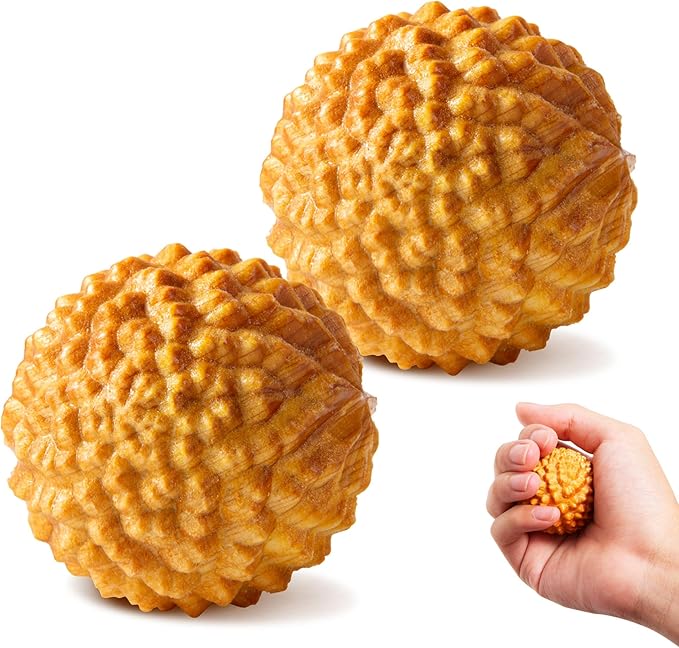 Wooden Massage Ball - 2pcs Acupressure Ball for Natural Labor and Delivery Essentials, Birthing Comb, Labor Comb Spiky Massage Ball Stress Relief