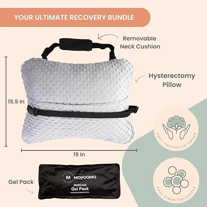 MOYOAMA Hysterectomy Pillow Post Surgery for Hysterectomy Recovery Must Haves- Surgery Pillow for Abdomen, Abdominal and C Section Recovery Supplies, Tummy Tuck and Abdominal Surgery Gifts