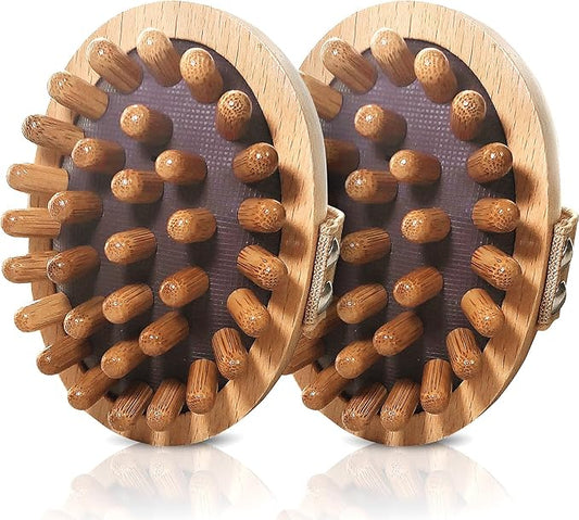 Meridian Pressure Brush, Wood Therapy Massage Tools, Wood Therapy Massage Tools for Belly Fat, Meridian Trigger Point Massager Wooden Massage Brush for Body Shaping, Muscle Pain Relief (2PCS)