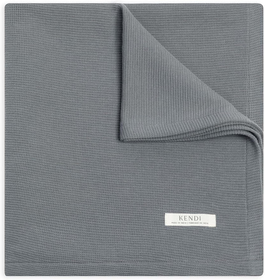 Colored Organics Baby Organic Cotton Swaddle - Infant Receiving Blanket - Agave Waffle