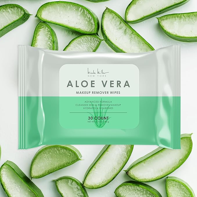 Nicole Miller Pack Facial Cleansing Wipes, Facial Cleansing Cloths, Removes Makeup, Mascara, Dirt and Oil, Green