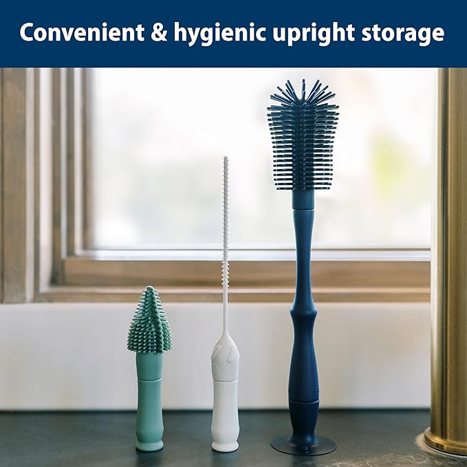 Dr. Brown's Silicone Cleaning Brush Set with Bottle, Spout, and Straw Brush, 3 Brushes to Clean Baby Bottles, Spouts, Nipples, and Straws, BPA Free – 36-Pack