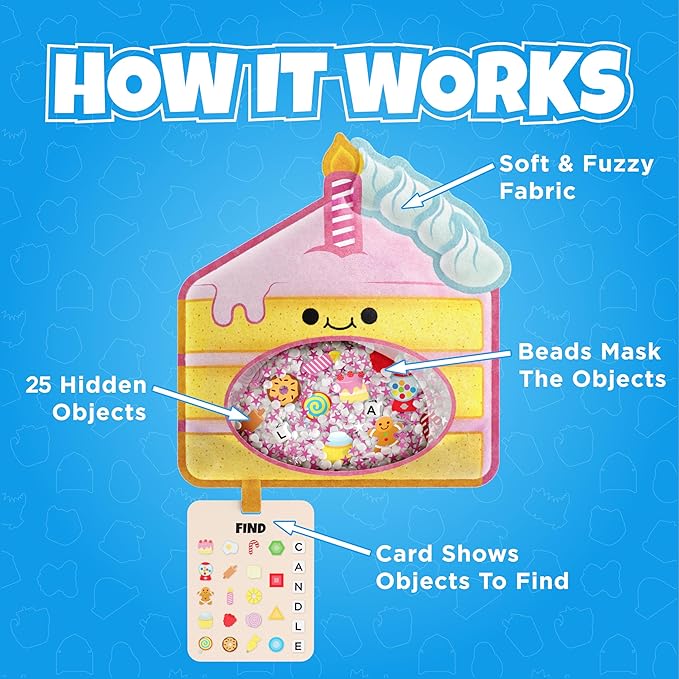 BIZYBOO - The Original Seek & Find Plush - Hidden Object Search Problem Solving Educational Matching Game for Kids 2 and Up (Keanu Leaves)