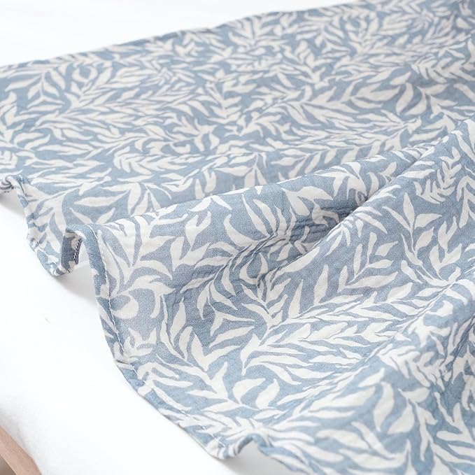 Happy Flute 4Set Muslin Swaddle Blankets–Ultra Soft Baby Blanket for Newborns,Receiving Blankets for Baby Girls & Boys–Baby Essentials 0-3 Years,40x40inches (Leaf)