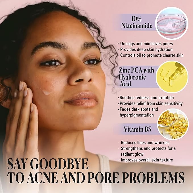 Cosmedica Skincare Niacinamide + Zinc Treatment Serum with Hyaluronic Acid, 1 oz