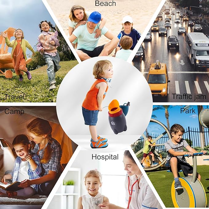 2025 Upgraded Travel Urinal for Kids,Rocket Toys Portable Emergency Urinal for Toddler,Light and Easy to Carry,Suitable for Car,Travel,Camping and Children's Urinal Potty Training(Deep Blue)