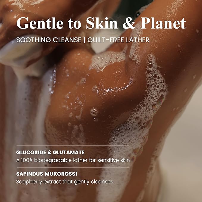 Atom Fresh Iris Cedar Marine Body Wash for Women, Sulfate Free Body Shower & Gentle Cleanser for Sensitive Skin - Moisturizing Bodywash with Refreshing Scent, Natural Shower Gel for Body Care