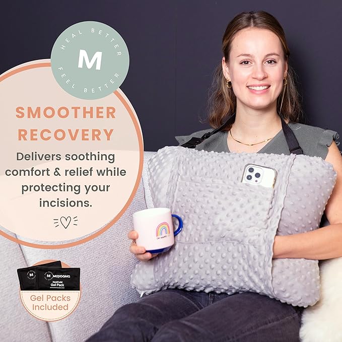 MOYOAMA Hysterectomy Pillow Post Surgery for Hysterectomy Recovery Must Haves- Surgery Pillow for Abdomen, Abdominal and C Section Recovery Supplies, Tummy Tuck and Abdominal Surgery Gifts