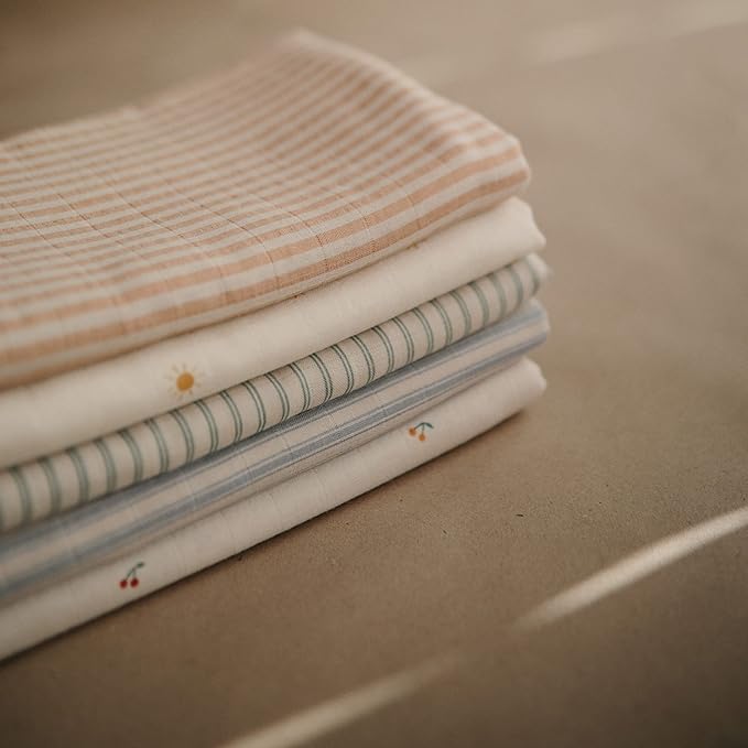 mushie Muslin Baby Swaddle Blanket | 100% Organic Cotton (Sun)