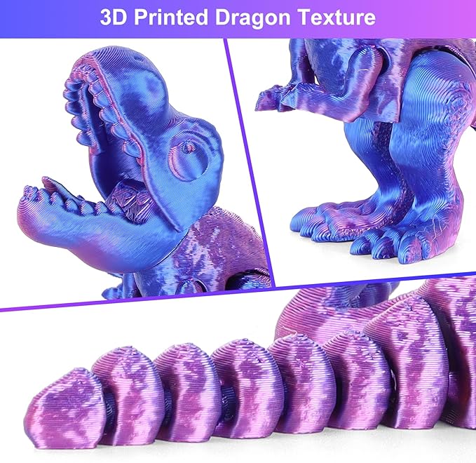 3D Printed Dragon Kids Dinosaur Toys 3D Printed Fidget Toys, Articulated Dragon Egg, 3D Dragon, Home Office Decor Executive Desk Toy 3D Printed Dragon Eggs with Dragon Inside (Rose - Blue)