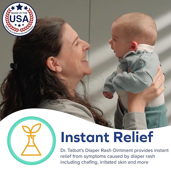 Dr. Talbot's Baby Diaper Rash Ointment - 4 oz - Zinc Oxide Skin Protectant with Peruvian Balsam - Treats and Prevents Rash