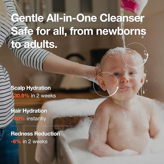 SHAMPOO & BATH – Tear-Free 2-in-1 Organic Korean Baby Shampoo & Wash, Vegan Cleanser for Hair, Face & Body, Gentle, EWG Verified, Non-Toxic (10.82 fl oz / 320g)