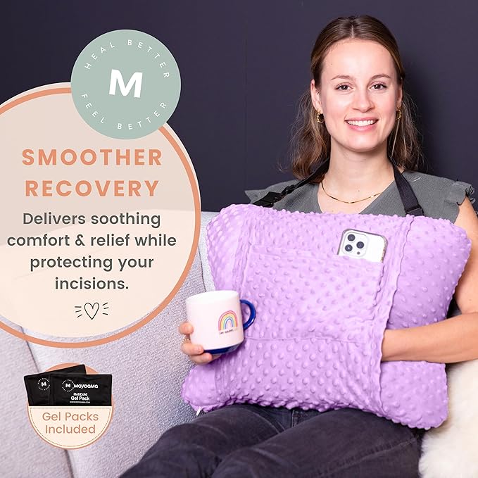 MOYOAMA Hysterectomy Pillow Post Surgery for Hysterectomy Recovery Must Haves- Surgery Pillow for Abdomen, Abdominal and C Section Recovery Supplies, Tummy Tuck and Abdominal Surgery Gifts