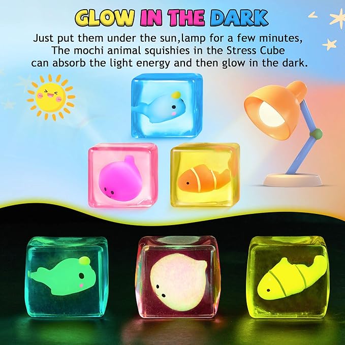 Stress Cube Fidget Toys Adults - Sensory Toys for Kids with Autism Stress Balls for Adults Squishy Toys for Anxiety Squeeze Fidgets for Teens Stress Relief Gifts for 3 4 5-7 8-12 Year Old Girls Boys