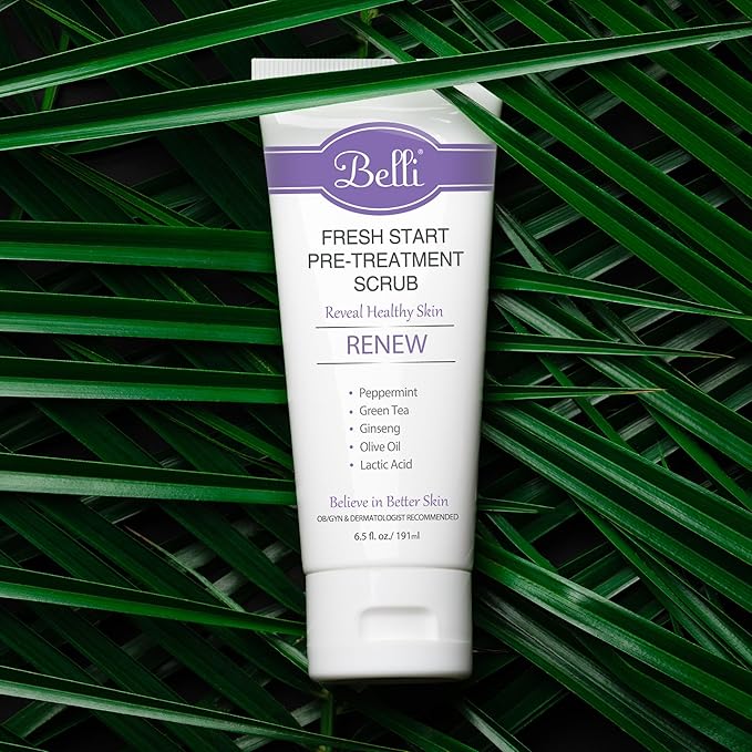 Belli Skincare Fresh Start Pre-Treatment Scrub, Face Cleanser & Facial Scrub for All Skin Types, Detoxifies Skin, Dermatologist Recommended, 6.5 Oz