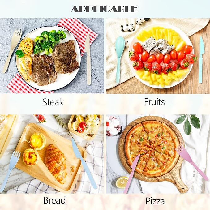 Reusable Travel Utensils Set with Case, Pink Wheat Straw Portable Knife Fork Spoons Tableware, Eco-Friendly BPA Free Cutlery for Kids and Adults as Travel Picnic Camping Utensils