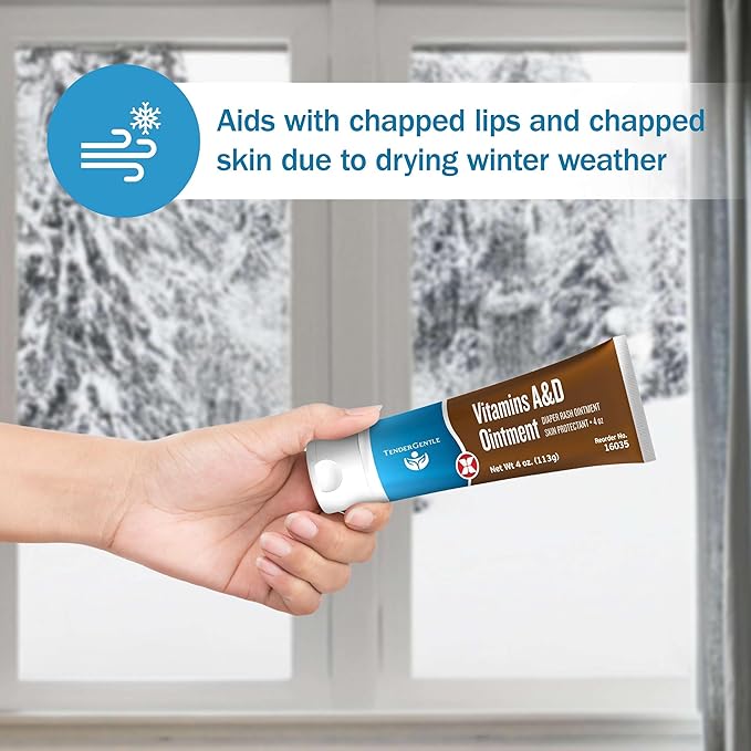 Vitamin A&D Ointment for Baby Diaper Rashes - 4 oz Tube, 2 Pack - A and D Ointment for Adults, Seniors, and Babies