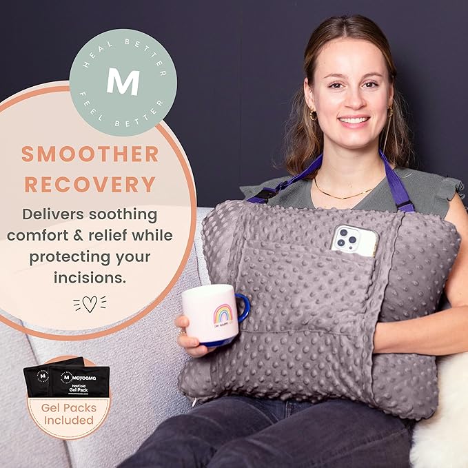 MOYOAMA Hysterectomy Pillow Post Surgery for Hysterectomy Recovery Must Haves- Surgery Pillow for Abdomen, Abdominal and C Section Recovery Supplies, Tummy Tuck and Abdominal Surgery Gifts