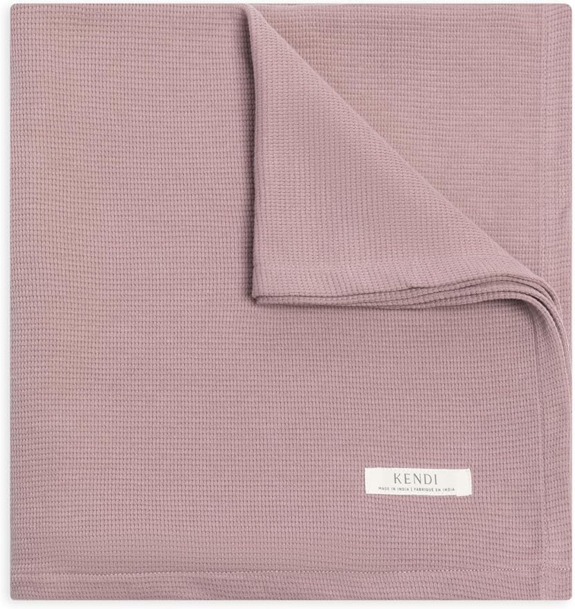 Colored Organics Baby Organic Cotton Swaddle - Infant Receiving Blanket - Purple Waffle