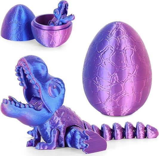 3D Printed Dragon Kids Dinosaur Toys 3D Printed Fidget Toys, Articulated Dragon Egg, 3D Dragon, Home Office Decor Executive Desk Toy 3D Printed Dragon Eggs with Dragon Inside (Rose - Blue)