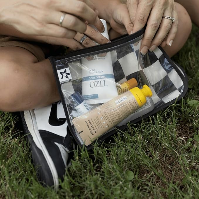 Tiny Twinkle Mess-Proof Travel Bags | TSA Airline Compliant, Zipper Closure, Clear Front Pouch, Diaper Bag Packing, Toiletry or Makeup Cosmetics Organizer