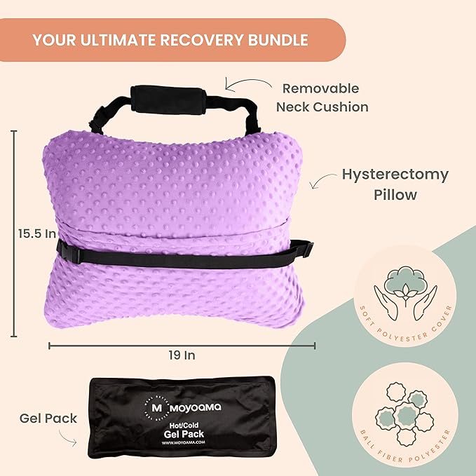 MOYOAMA Hysterectomy Pillow Post Surgery for Hysterectomy Recovery Must Haves- Surgery Pillow for Abdomen, Abdominal and C Section Recovery Supplies, Tummy Tuck and Abdominal Surgery Gifts