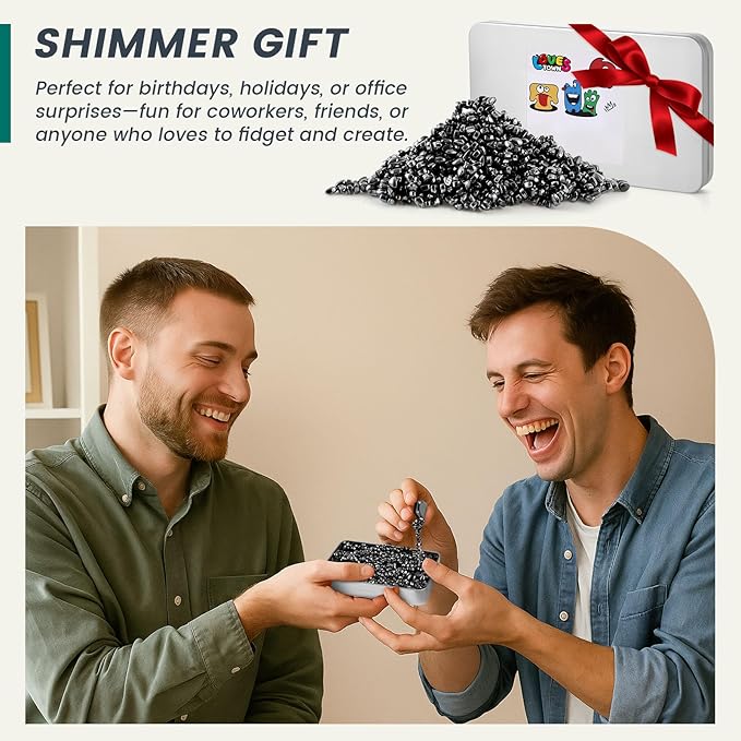 LovesTown 1100PCS Magnetic Beads, Fidget Toys Rocks Ferrite Putty Stones for Adults Teenagers Office Goodie Stuffer 5mm Black