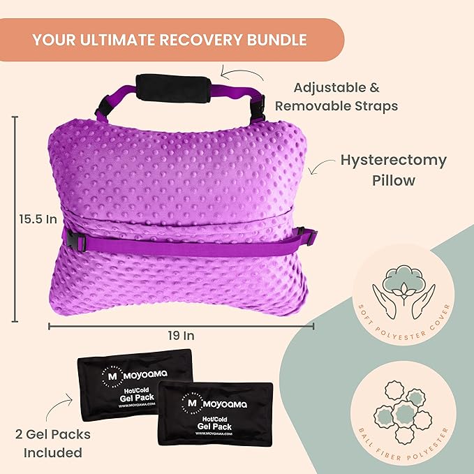 MOYOAMA Hysterectomy Pillow Post Surgery for Hysterectomy Recovery Must Haves- Surgery Pillow for Abdomen, Abdominal and C Section Recovery Supplies, Tummy Tuck and Abdominal Surgery Gifts