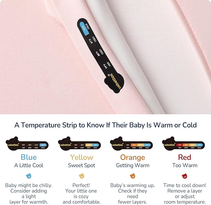1.0 Tog 2.5 Tog Baby Sleep Sack, 100% Cotton Baby Sleeping Bag 3-24M, 2-Way Zipper Baby Wearable Blanket