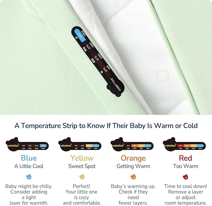 1.0 Tog 2.5 Tog Baby Sleep Sack, 100% Cotton Baby Sleeping Bag 3-24M, 2-Way Zipper Baby Wearable Blanket