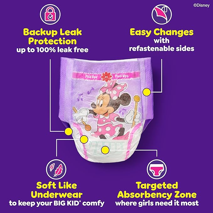 Pull-Ups Girls' Potty Training Pants, Size 2T-3T Training Underwear (16-34 lbs), 104 Count