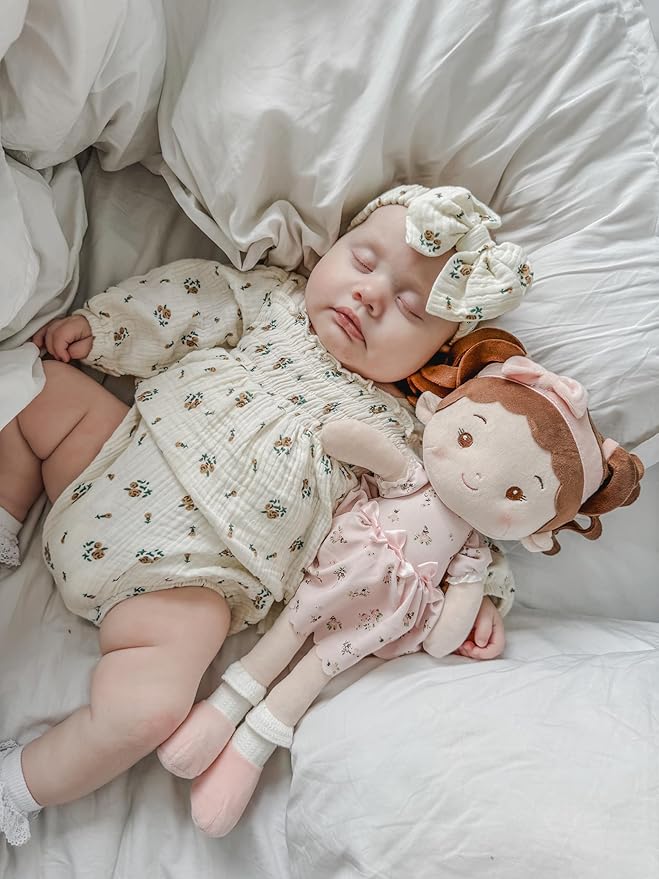 LeyaDoll Soft Baby Doll Toys (16''), My First Baby Rag Doll for 1 Year-Old Girl Birthday Gift, Christmas Plush Toys Gift for Toddler Kids Infants -Princess Breeze