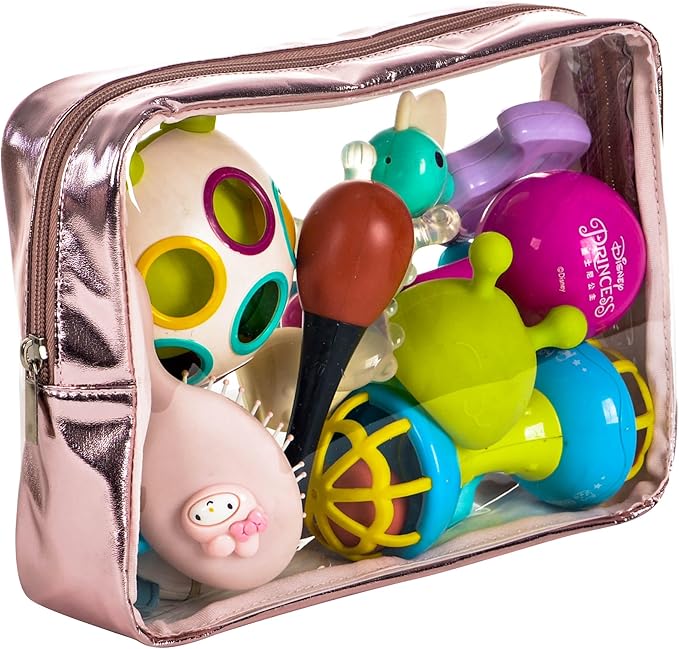 TSA Approved 5-Piece Diaper Bag Organizer Pouch Set Clear Waterproof TPU Kids Toiletry Storage Set Travel Packing Clutch Cube Bags for Baby Nursing