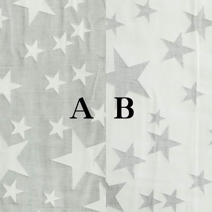 NTBAY 3 Layer Toddler Blanket, Muslin Cotton Jacquard Bed Blankets, Lightweight Thermal Baby Blanket, Super Soft and Warm Crib Blanket for All Seasons, Decoration Gift, 30"x40", Grey Star