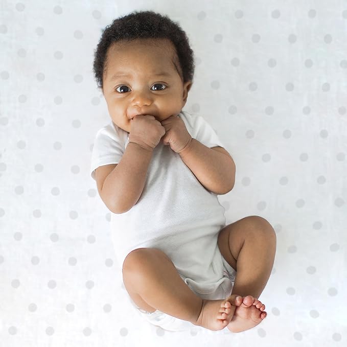 SwaddleDesigns Cotton Muslin Swaddle Blanket, Receiving Blanket for Baby Boys & Girls, Best Registry Gift, 46x46 inches, French Dots, Sterling