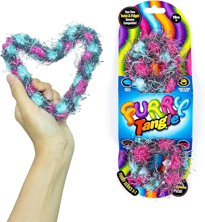 Tangle Furry Fidgets - New! Pink Urchin - Plush Tangle Fidget Toy - Soft Colorful Plush Materials That Will Please Sensory Toy Lovers - Take Your Furry Fidget with You Everywhere!