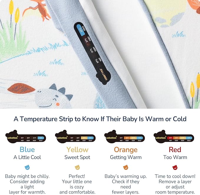 1.0 Tog 2.5 Tog Baby Sleep Sack, 100% Cotton Baby Sleeping Bag 3-24M, 2-Way Zipper Baby Wearable Blanket