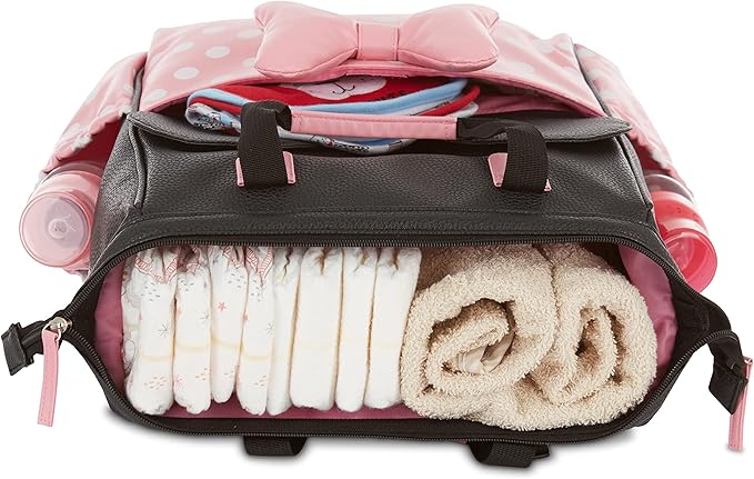 Disney Cudlie Diaper Bag Backpack for Moms | Large Spacious Diaper Bag for Baby Boys and Girls | 16-Inches High Multi-Function Backpack with Cute Characters