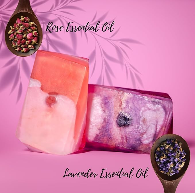 Rock Soap Gift Set of 2- Mothers day Gift- Decorative Scented Gemstone Soap with Crystals Inside- with Natural Ingredients & Essential Oil