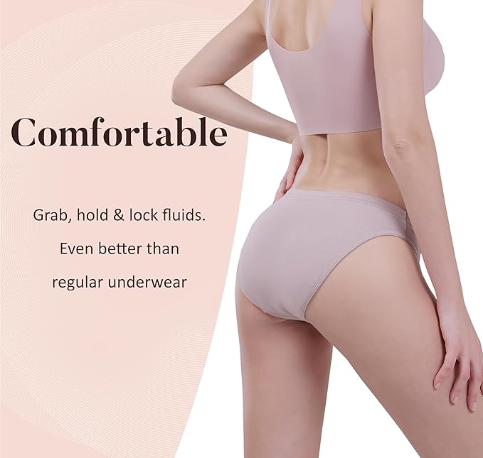 AIRCUTE Washable Absorbency Urinary Incontinence Underwear for Women, Girls Bikini Panties for Bladder leaks Flow 90ML