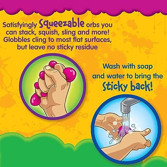 Crayola Globbles Fidget Toy (6ct), Stocking Stuffers for Kids, White Elephant Gifts, Sticky Stress Ball for Adults & Kids, Squishy Balls, Calming Sensory Toys for Stress Relief