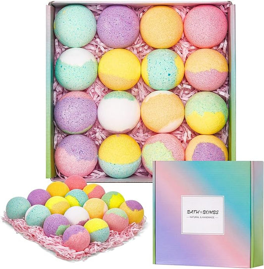 Organic Bath Bombs Women,Nature Bath Bombs for Women Relaxing,Womens Bath Bomb Gift Set