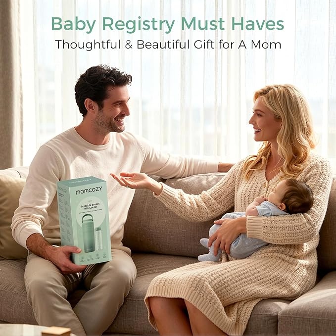 Momcozy Portable Breast Milk Cooler for Travel, 24H Ice-Free Cooling Breastmilk Storage Bottles Container, 12oz Leak Proof Outdoor Small Freezer, Baby Breastfeeding Essential Gift for New Moms