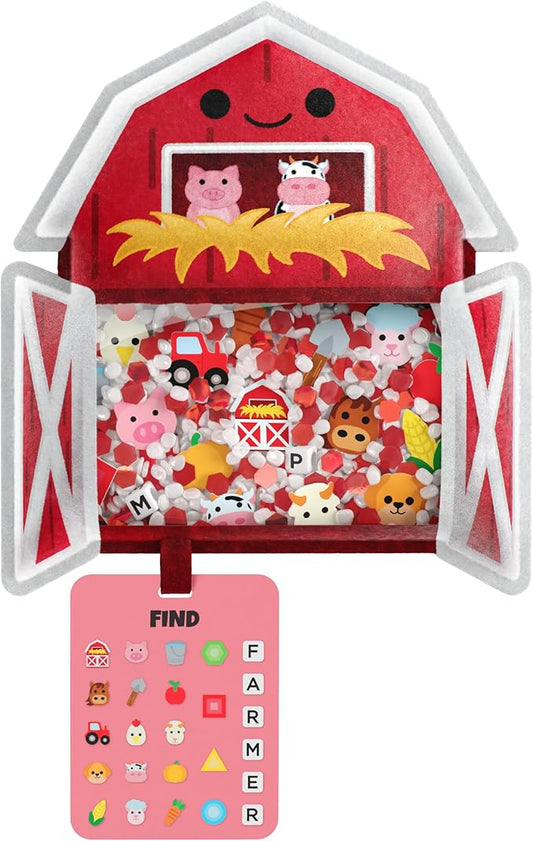 BIZYBOO - The Original Seek & Find Plush - Hidden Object Search Problem Solving Educational Matching Game for Kids 2 and Up (Ol' Red)