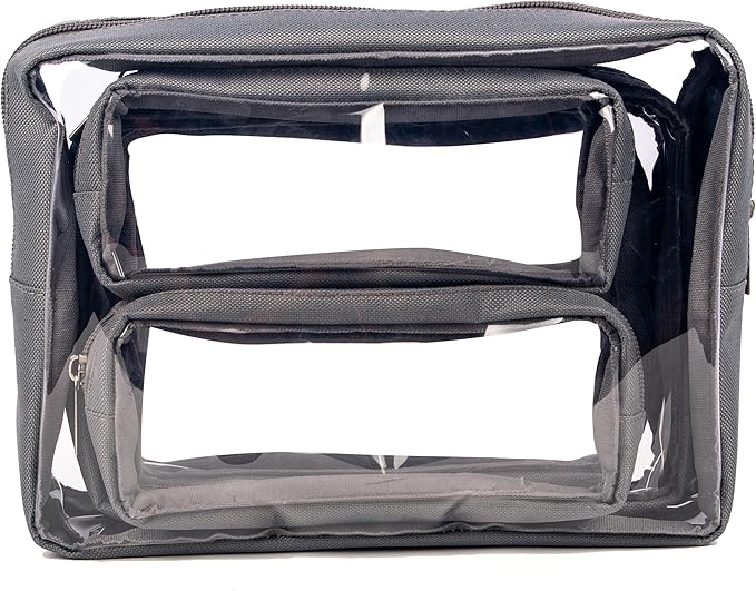 TSA Approved 5-Piece Diaper Bag Organizer Pouch Set Clear Waterproof TPU Kids Toiletry Storage Set Travel Packing Clutch Cube Bags for Baby Nursing