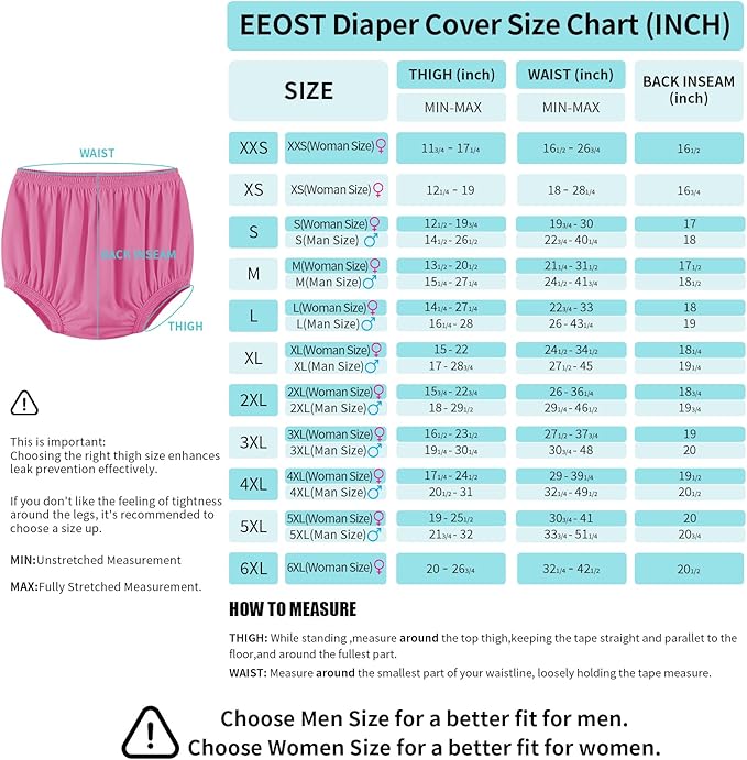 Adult Diaper Cover for Incontinence Noiseless Leak-Protection Underwear Plastic Pants Over Diapers Waterproof Rubber Pants (Pink, S)